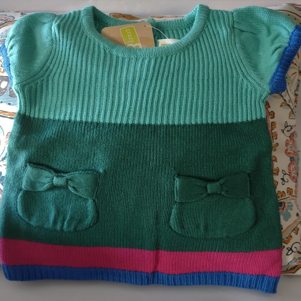 NWT Gymboree Baby Girls Knit Sweater Colorblock Dress by Crazy 8